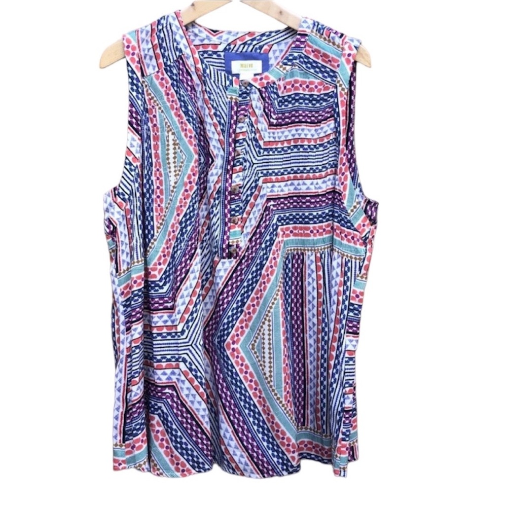 Maeve by Anthropologie Sleeveless Top Henley NWT Women’s Size Small
